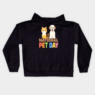 Colorful Companions: National Pet Day Celebration Kids Hoodie